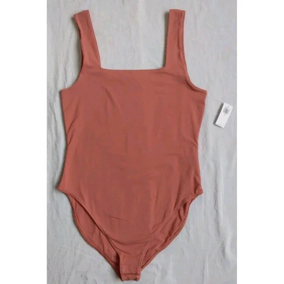 3 Old Navy Square Neck Tank Top Bodysuit Pink Orange Green Women’s Size M - Picture 7 of 14